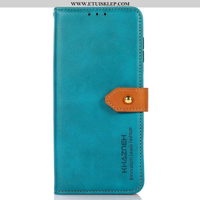 Etui Folio do iPhone 14 Dwukolorowe Złote Zapięcie Khazneh